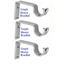 Ddrapes - 3 Strong Single SS Bracket for 1 25MM Curtain Rod 